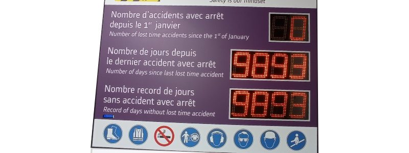 Panneau jours sans accident