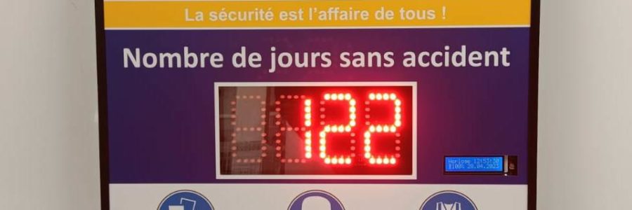 Panneau affichage Nombre de jours sans accident