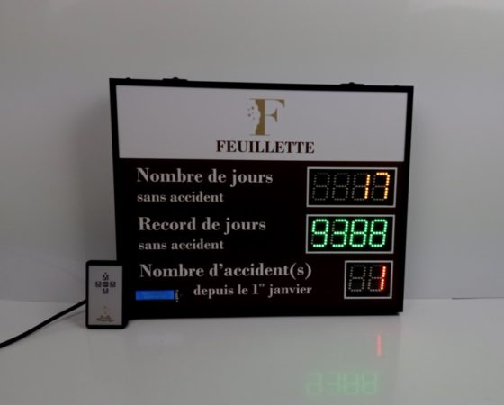 Panneau affichage Nombre de jours sans accident