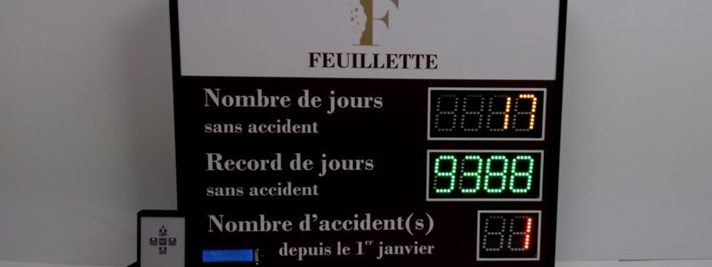 Panneau affichage Nombre de jours sans accident