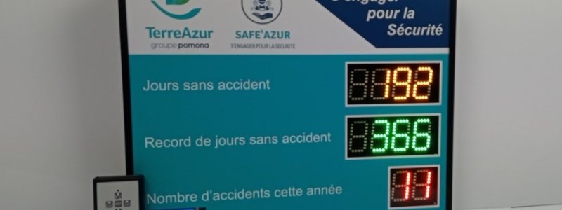 Panneau affichage nombre de jours sans accident